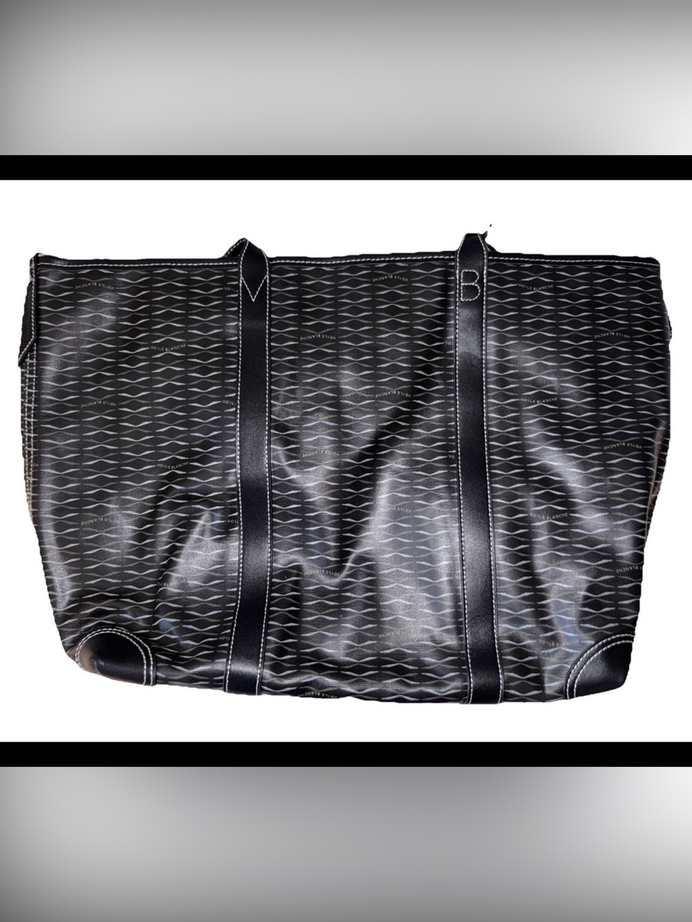 NWT VOILE BLANCHE ROOM 1 LARGE TOTE BAG in BLACK - Picture 8 of 16